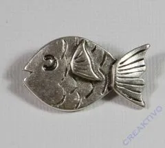 Pracht Metall-Zwischenteil Fisch platin 32x18mm