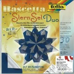 Bascetta Stern Set Duo 20x20cm blau/silber
