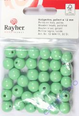Rayher Holzperlen FSC, poliert 12mm 32St hellgrün