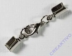 Rayher Schmuckverschluss montiert mit Karabiner 4mm silber