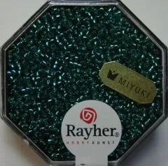 Premium Rocailles mit Silbereinzug 1,5mm lagune (Restbestand)
