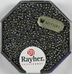 Premium Rocailles metallic gefrostet 1,5mm rauch topas