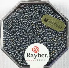 Premium Rocailles metallic gefrostet 1,5mm anthrazit (Restbestand)