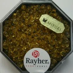 Miyuki-Perle-Drop transparent 3,4mm helltopaz (Restbestand)