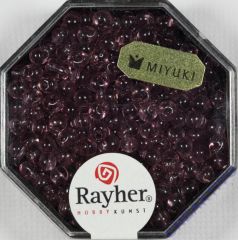 Miyuki-Perle-Drop transparent 3,4mm amethyst (Restbestand)