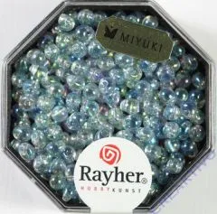Miyuki-Perle-Drop transparent regenbogen 3,4mm mondstein (Restbestand)