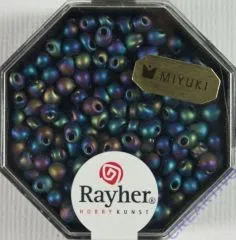Miyuki-Perle-Drop metallic gefrostet 3,4mm regenbogen (Restbestand)