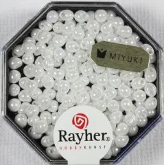 Miyuki-Perle-Drop opak gelstert 3,4mm wei (Restbestand)