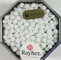 Miyuki-Perle-Drop opak gefrostet 3,4mm wei (Restbestand)