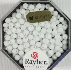 Miyuki-Perle-Drop opak gefrostet 3,4mm wei� (Restbestand)