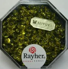 Miyuki-Perle-Drop transparent Silbereinzug 3,4mm goldgelb (Restbestand)