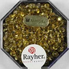 Miyuki-Perle-Drop transparent Silbereinzug 3,4mm helltopaz (Restbestand)