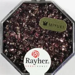 Miyuki-Perle-Drop transparent Silbereinzug 3,4mm amethyst (Restbestand)