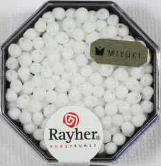 Miyuki-Perle-Drop opak 3,4mm wei (Restbestand)