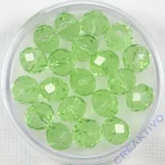 Glasschliffperle 8mm elliptisch 20 St�ck peridot