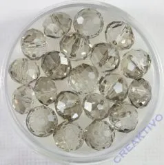 Glasschliffperle 8mm elliptisch 20 Stck black diamond