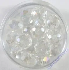 Glasschliffperle 10mm elliptisch 18 Stck cristall AB