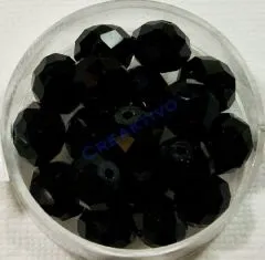 Glasschliffperle 10mm elliptisch 18 St�ck schwarz