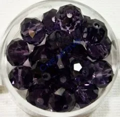 Glasschliffperle 10mm elliptisch 18 St�ck tanzanite