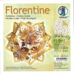 Florentine Faltbl�tter Mille fleurs 15x15cm 65 Blatt orange/hellorange