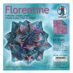 Florentine Faltbltter Paradiso 15x15cm 65 Blatt brombeer/ozeanblau