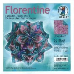 Florentine Faltbl�tter Paradiso 15x15cm 65 Blatt brombeer/ozeanblau