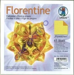 Florentine Faltbl�tter P�nktchen 15x15cm 65 Blatt gelb/orange