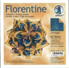 Florentine Faltbltter Vintage 15x15cm 65 Blatt blau/orange