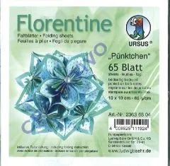 Florentine Faltbltter Pnktchen 10x10cm 65 Blatt hellblau/trkis