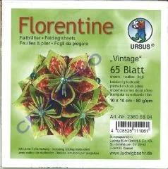 Florentine Faltbl�tter Vintage 10x10cm 65 Blatt rot/gr�n