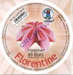 Florentine Faltbl�tter P�nktchen 10cm rund 65 Blatt rosa/rot