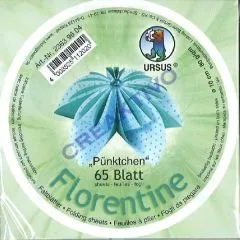 Florentine Faltbl�tter P�nktchen 10cm rund 65 Blatt hellblau/t�rkis