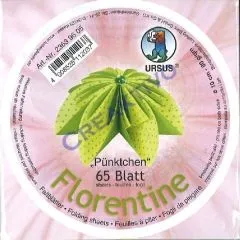 Florentine Faltbl�tter P�nktchen 10cm rund 65 Blatt gelb/gr�n