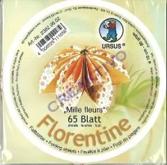 Florentine Faltbl�tter Mille fleurs 10cm rund 65 Blatt orange/hellorange