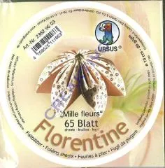 Florentine Faltbltter Mille fleurs 10cm rund 65 Blatt braun/dunkelgelb