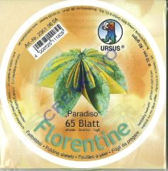 Florentine Faltblätter Paradiso 10cm rund 65 Blatt türkis/gelb