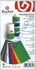 Rayher Wachsfolie, 10 Farben sortiert, 20x10x0,5 cm