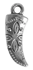 Rockstars Metall-Anh�nger-Zahn altsilber 28 mm
