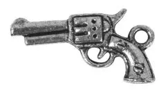 Rockstars Metall-Anhnger-Pistole altsilber 21 mm