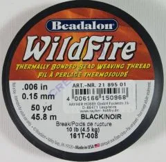 Perlenwebfaden Wild Fire Wildfire schwarz  0,15 mm Meterware
