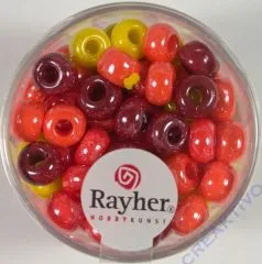 Rayher Glas Gro�lochradl opak 6,7mm rot-gelb T�ne