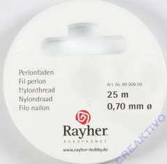 Rayher Perlonfaden 0,7mm 25m wei