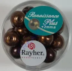 Renaissance Glaswachsperlen Gro�loch 10mm braun Mix