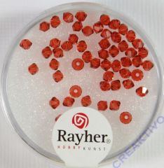 Rayher Swarovski Kristall-Schliffperlen 3mm orangerot (Restbestand)